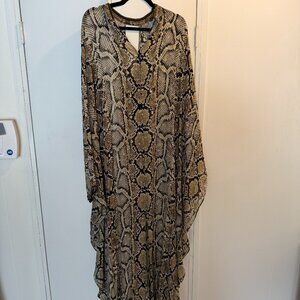 Camilla Silk Kaftan Dress Snakeskin Print Embellished O/S